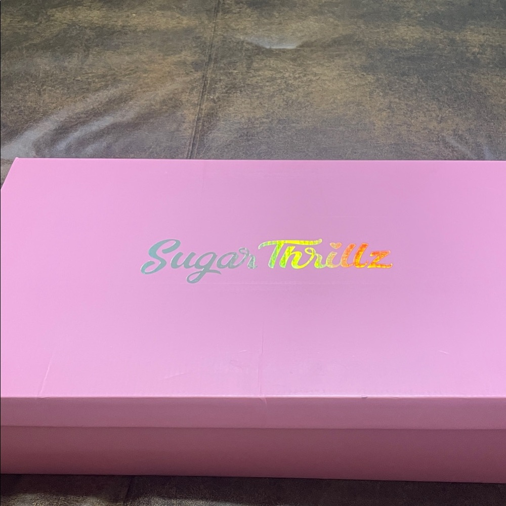 Sugar Thrillz Pink Shoe Box with Holographic Logo Hat included